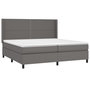 Voir la diapositive 3 : VIDAXL Sommier a lattes de lit avec matelas Gris 200x200 cm Similicuir