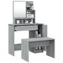 Voir la diapositive 4 : VIDAXL Ensemble de coiffeuse Sonoma gris 86,5x35x136 cm