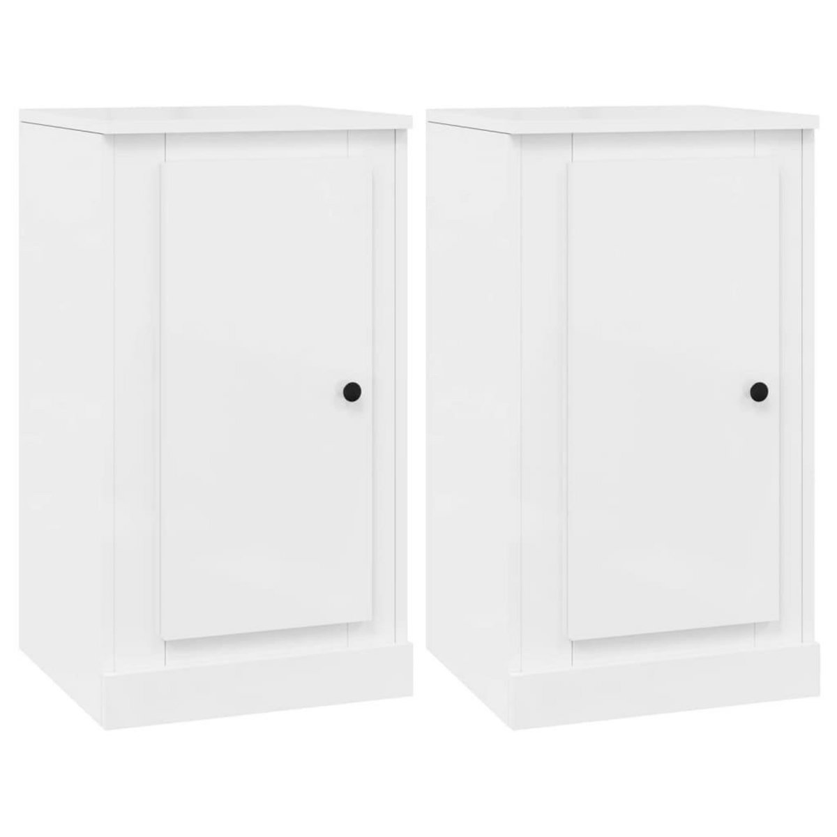 VIDAXL Buffets 2 pcs blanc brillant 37,5x35,5x67,5cm bois d'ingenierie
