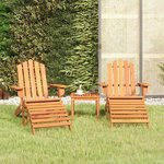 VIDAXL Ensemble de salon de jardin Adirondack 3 pcs bois acacia solide