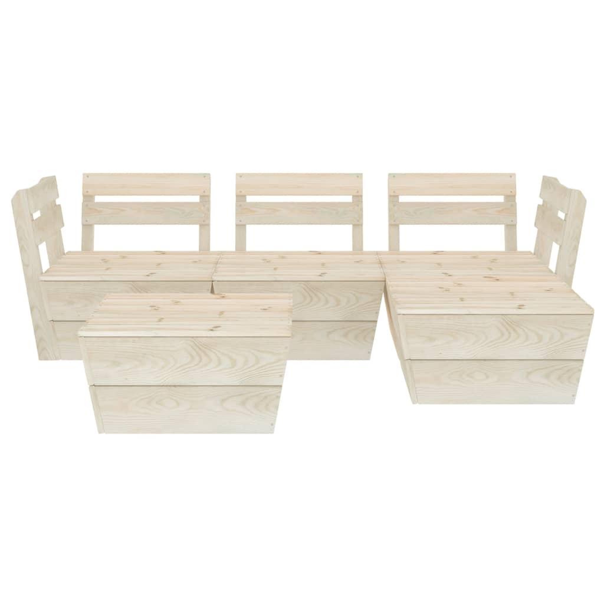 Voir la diapositive 3 : VIDAXL Salon de jardin palette 5 pcs Bois d'epicea impregne