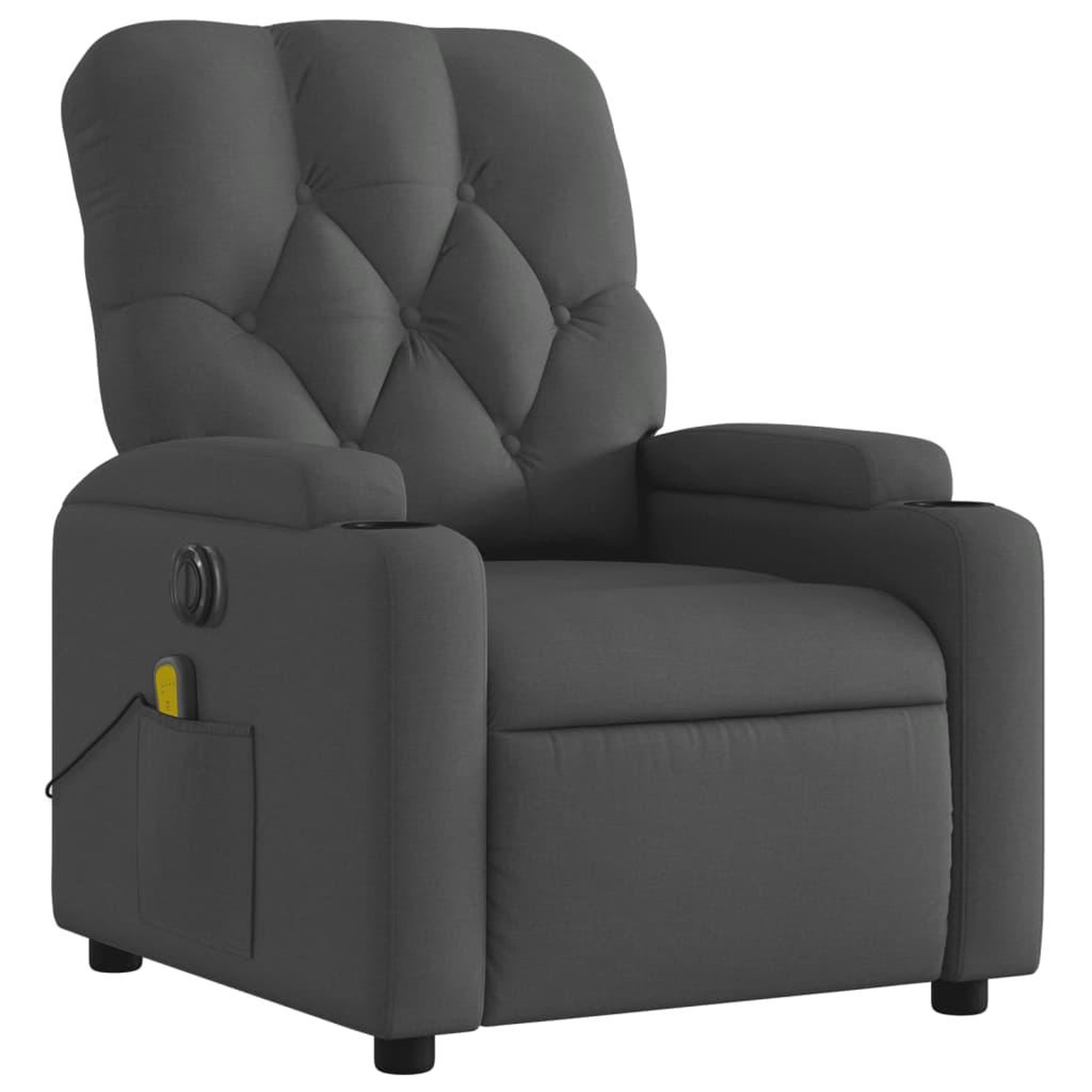 Voir la diapositive 4 : VIDAXL Fauteuil inclinable de massage electrique gris fonce tissu