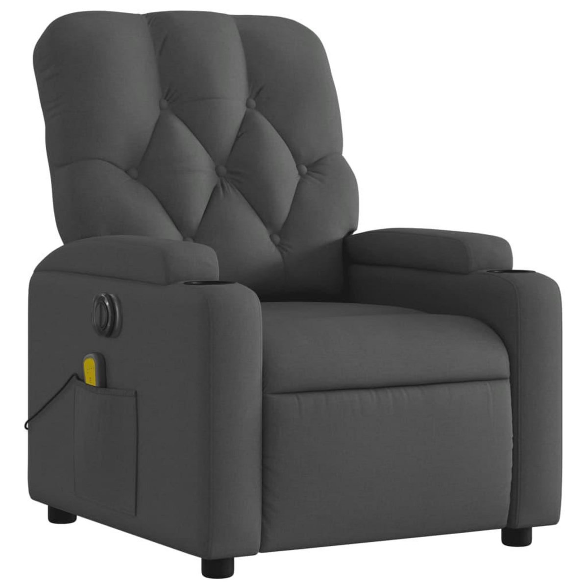 VIDAXL Fauteuil inclinable de massage electrique gris fonce tissu