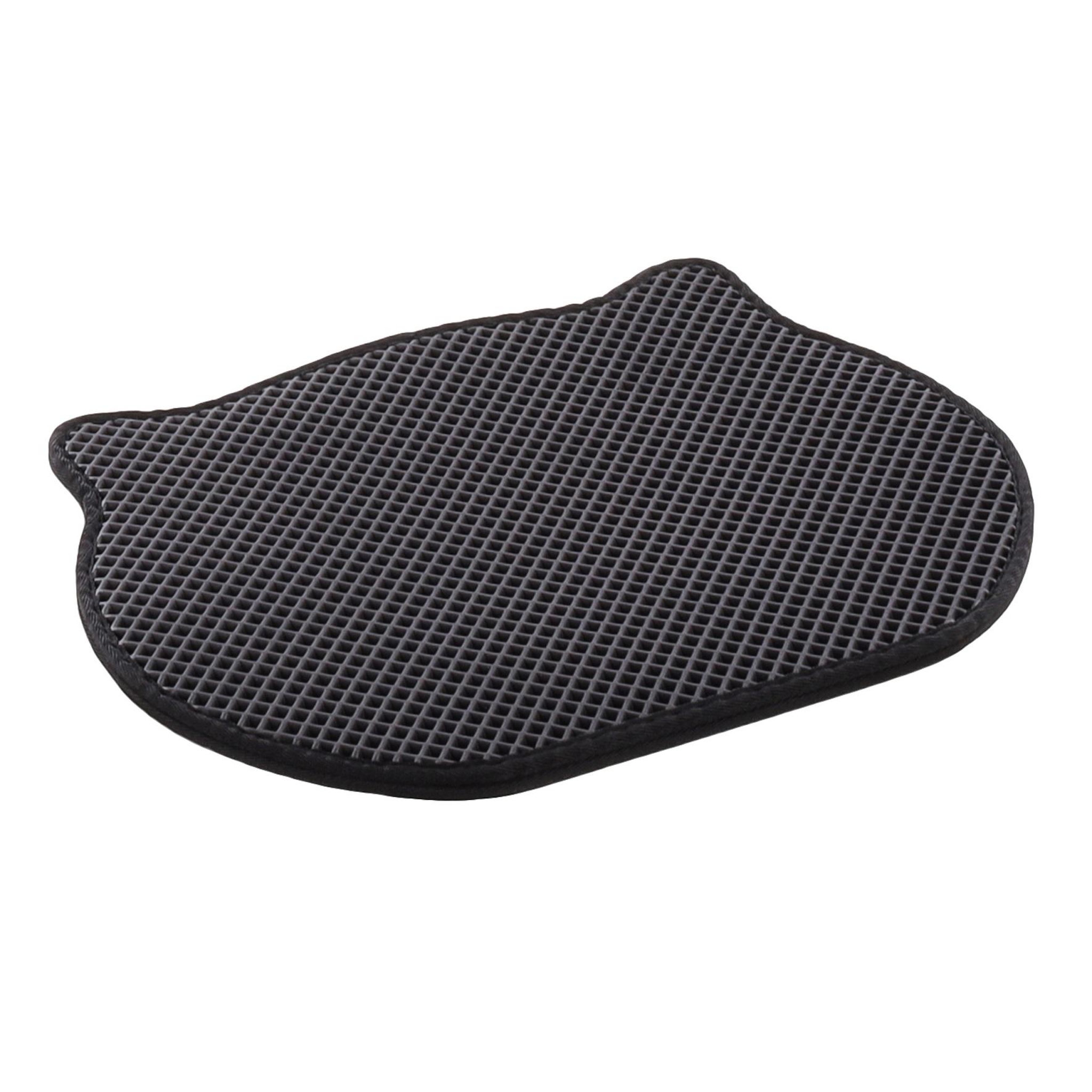 Eden Tapis de litière pour chat tete de chat. Coloris disponibles : Noir, Beige, Gris