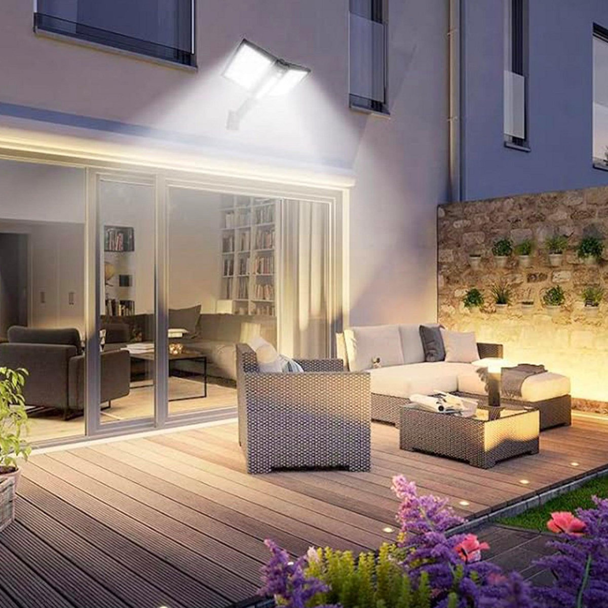 Lumisky Spot solaire à deux têtes détecteur CLIPPER Noir ABS 8,5W