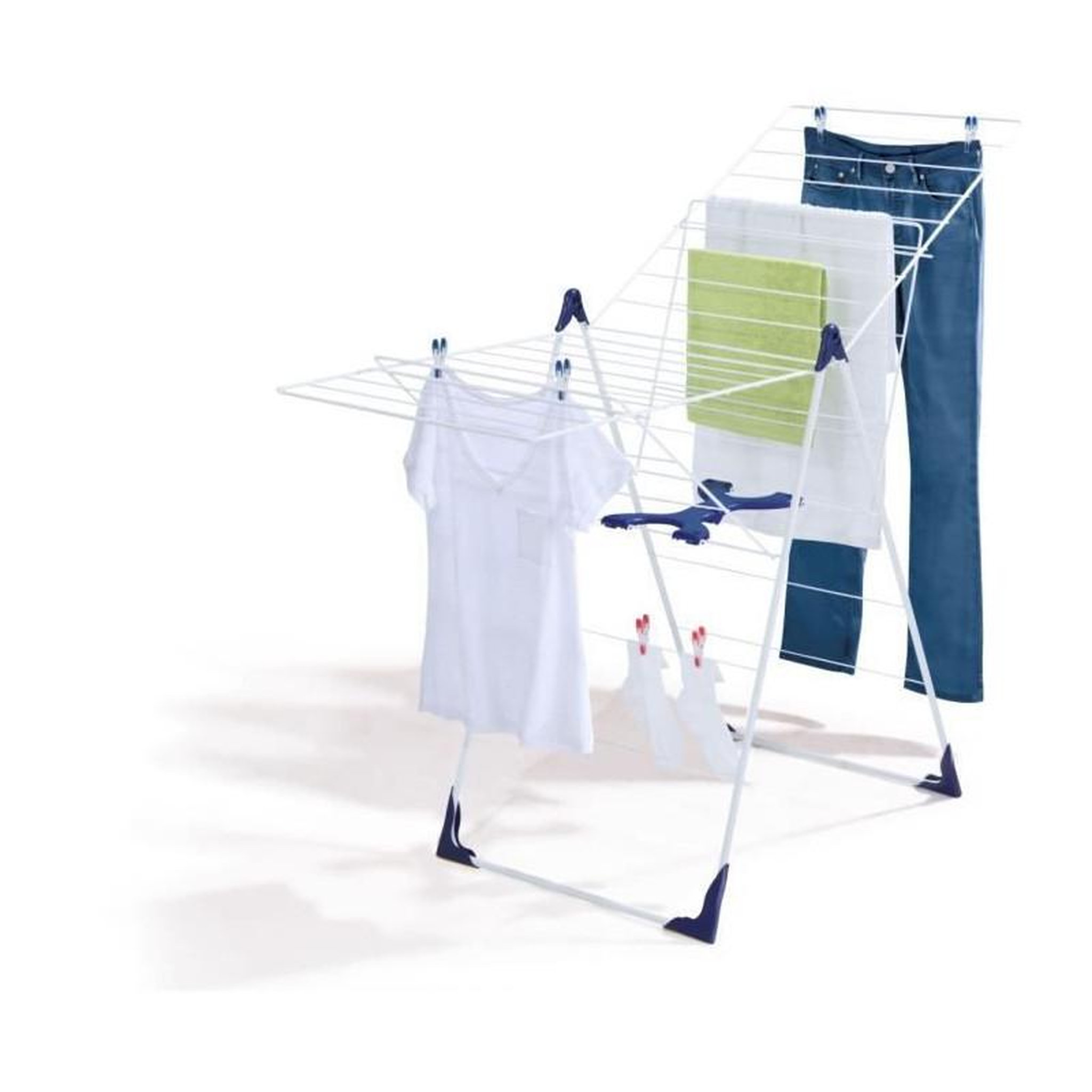 Voir la diapositive 3 : Leifheit Sechoir a linge sur pied pliable  Classic 200 Flex 81408 Leifheit - Tancarville avec ailes reglables en hauteur-Etendoir a linge