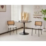 LISA DESIGN Luciano - lot de 2 chaises - en tissu bouclette. Coloris disponibles : Noir, Beige, Vert, Marron