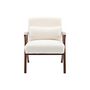 Voir la diapositive 2 : SWEEEK Fauteuil scandinave bois d'hévéa teinté noyer et tissu effet fausse fourrure