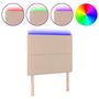 Voir la diapositive 2 : VIDAXL Tete de lit a LED Cappuccino 100x5x118/128 cm Similicuir