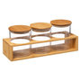 Voir la diapositive 1 : FIVE Lot de 3 Bocaux en Verre  Bambou  0,47L Naturel