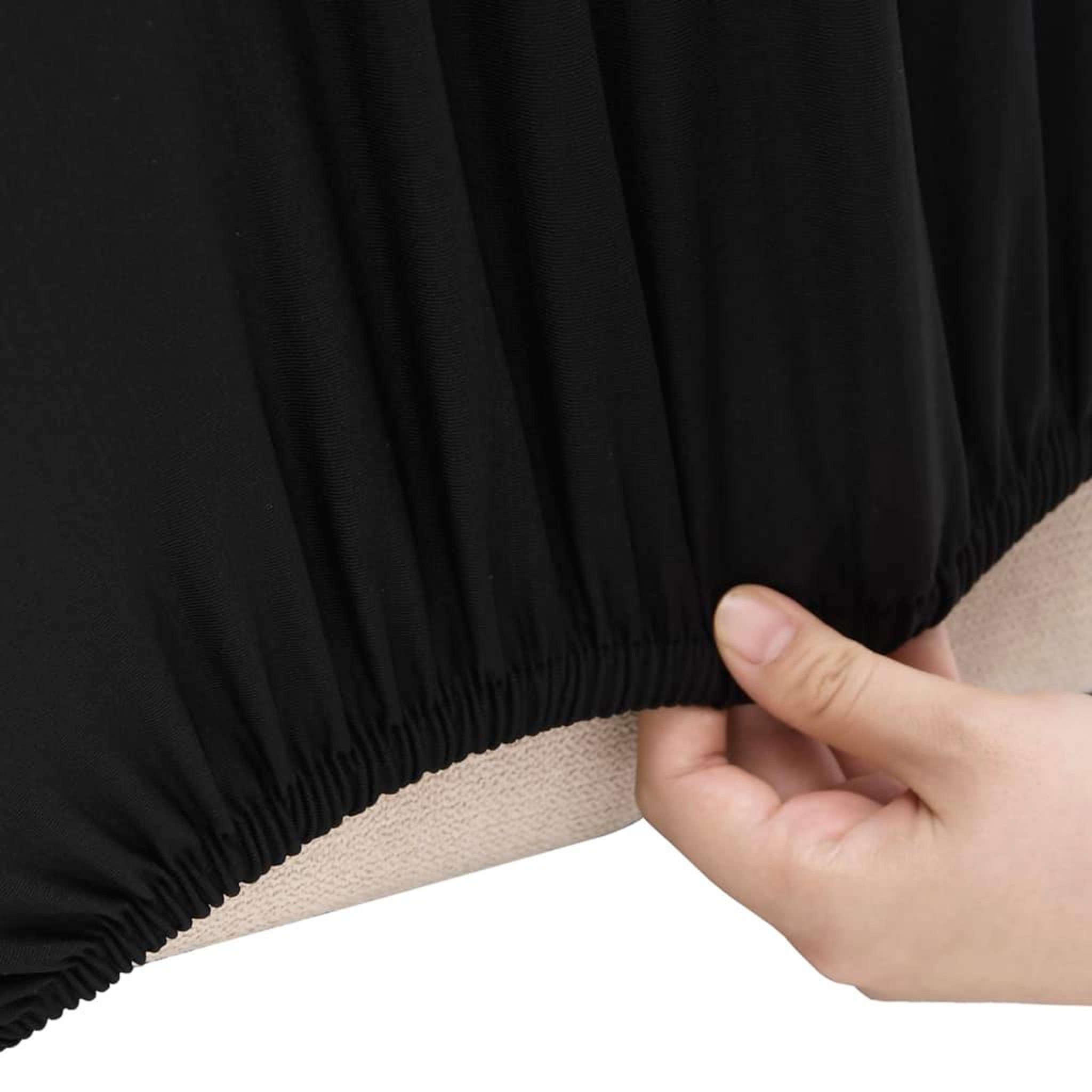 Voir la diapositive 3 : VIDAXL Housse extensible de canape 2 places Creme Jersey de polyester