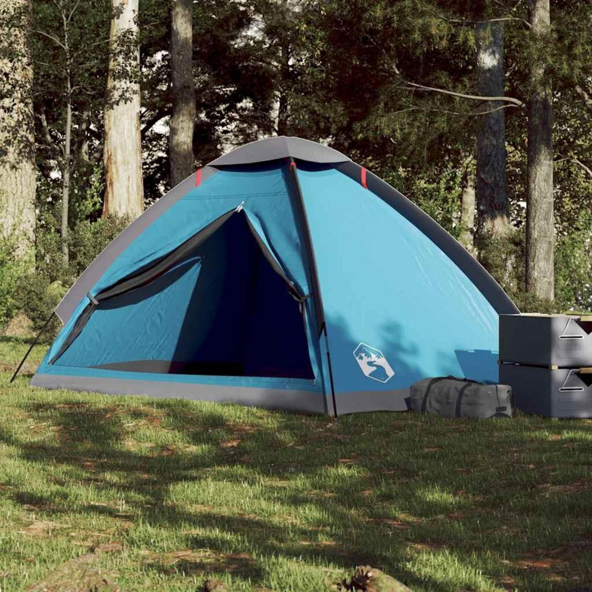 VIDAXL Tente de camping a dome 4 personnes bleu impermeable