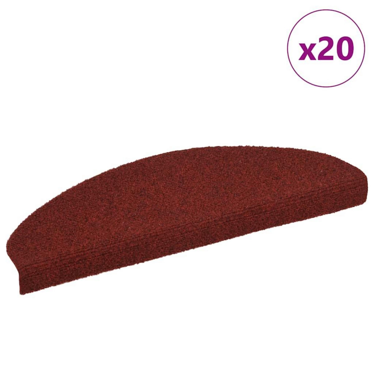 VIDAXL Tapis d'escalier autocollant 20 pcs rouge 65x21x4 cm
