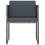 Voir la diapositive 4 : VIDAXL Ensemble a manger de jardin coussins 9pcs Resine tressee Gris