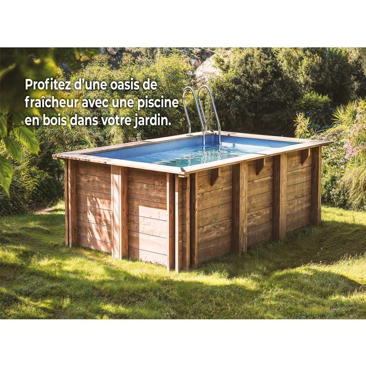 GRE Piscine bois Mango 6,18 x 3,20 x 1,33 m - Gré