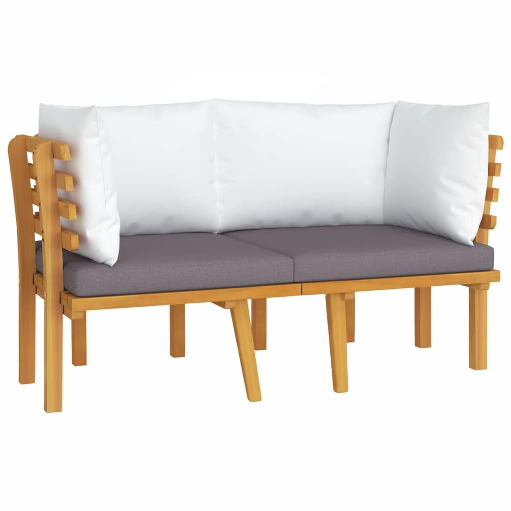 Voir la diapositive 2 : VIDAXL Canape de jardin 2 places avec coussins Bois d'acacia massif