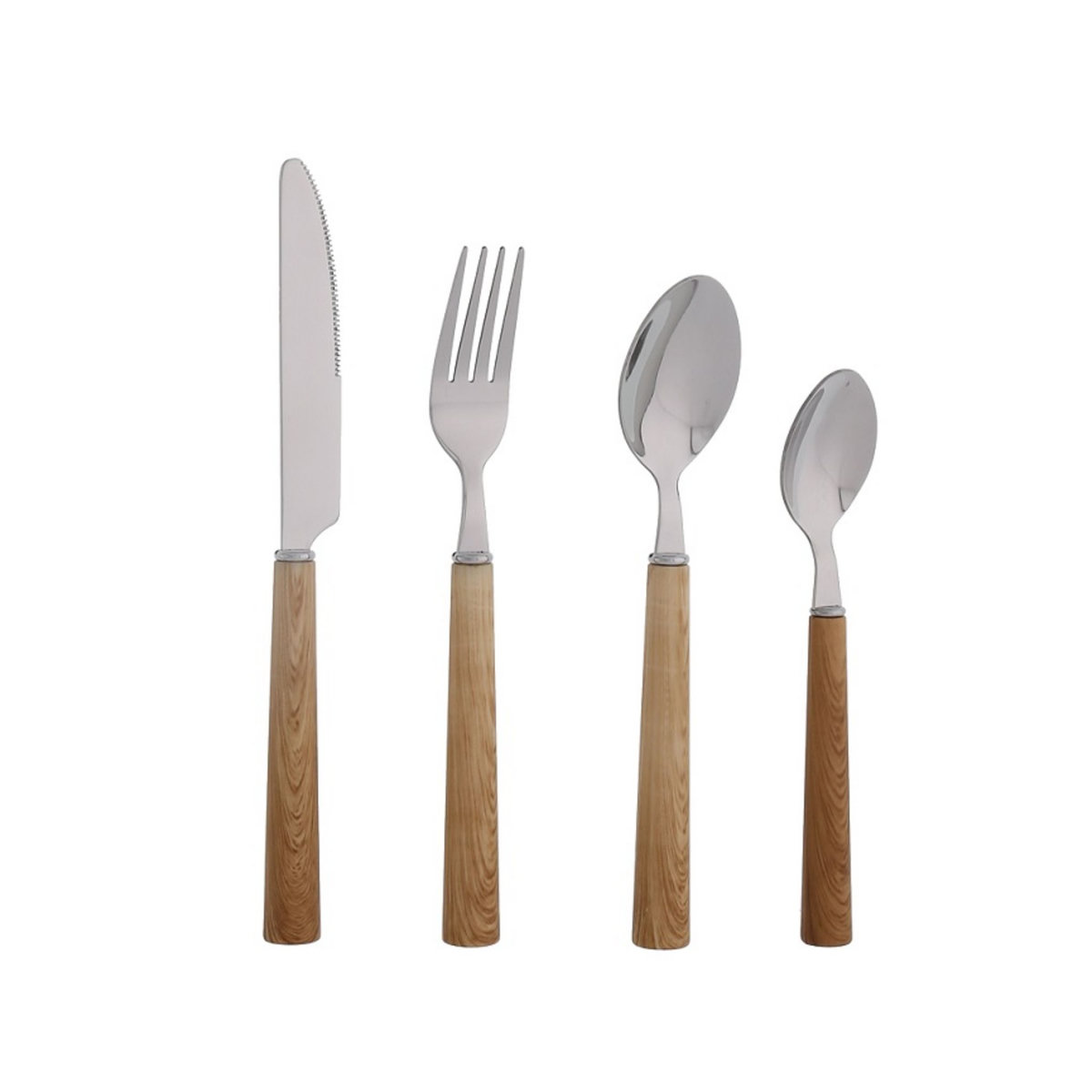 Ménagère 24 pièces façon bois