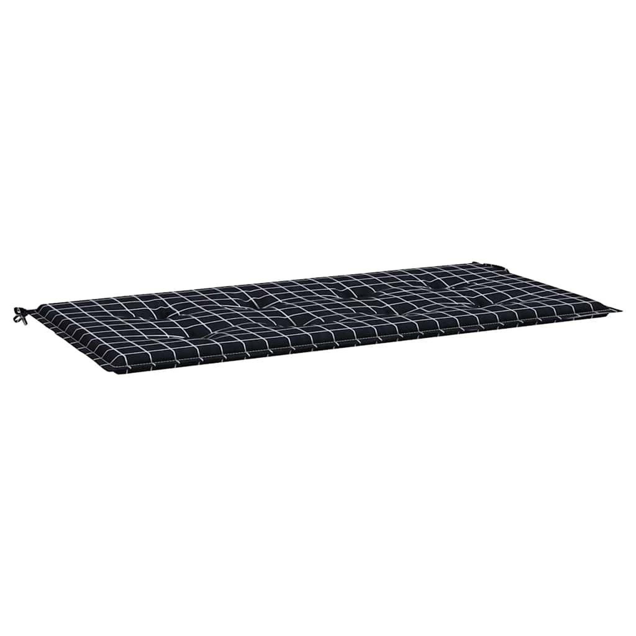 Voir la diapositive 2 : VIDAXL Coussin de banc de jardin carreaux noir 120x50x3cm tissu oxford