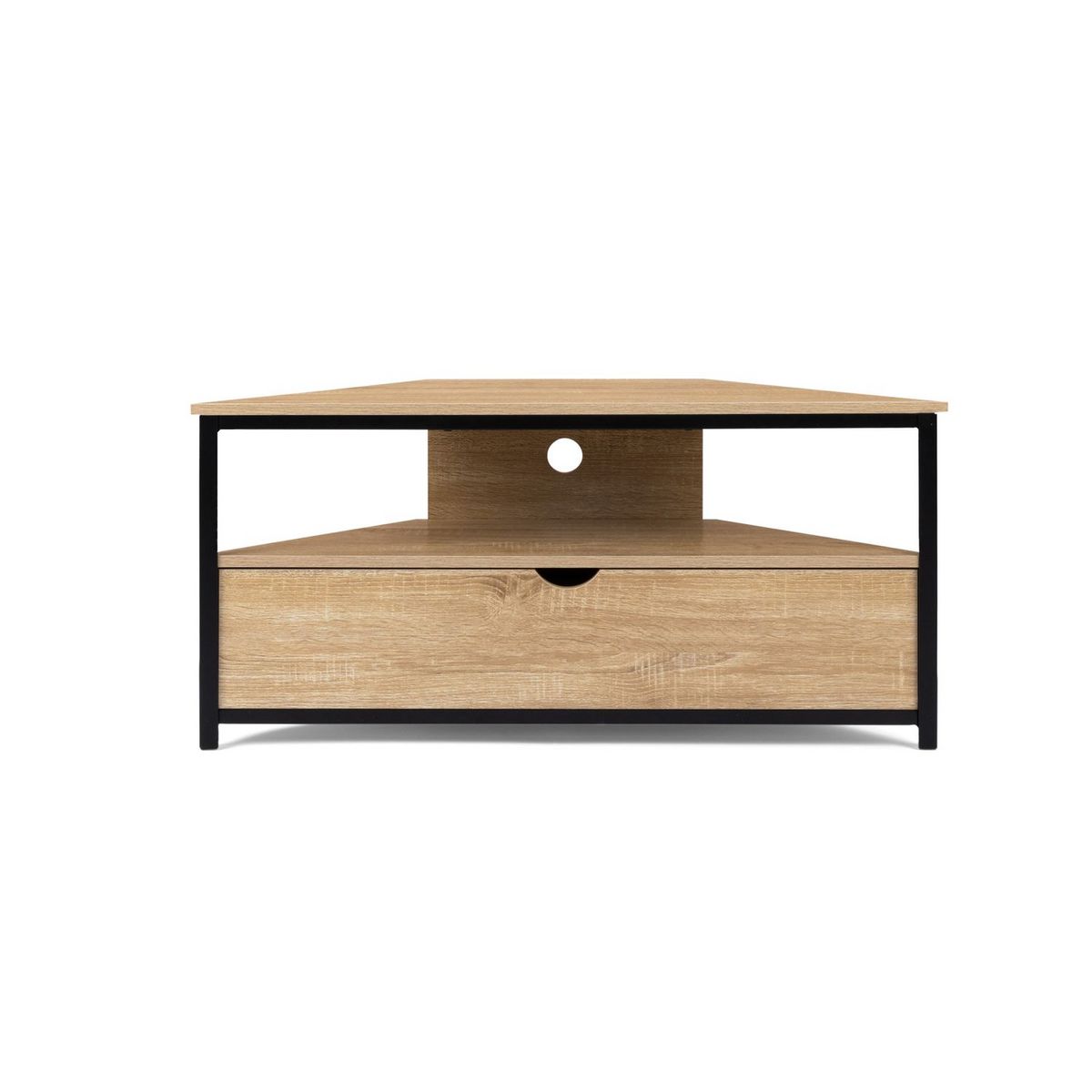 Meuble TV d'angle 1 tiroir 1 niche L100 cm HOUSTON