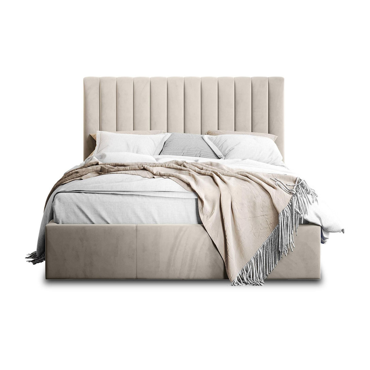 BEST MOBILIER Rosario - lit coffre - 180x200 - sommier inclus - en velours