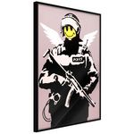 Paris Prix Affiche Murale Encadrée  Banksy Flying Copper. Coloris disponibles : Noir, Jaune