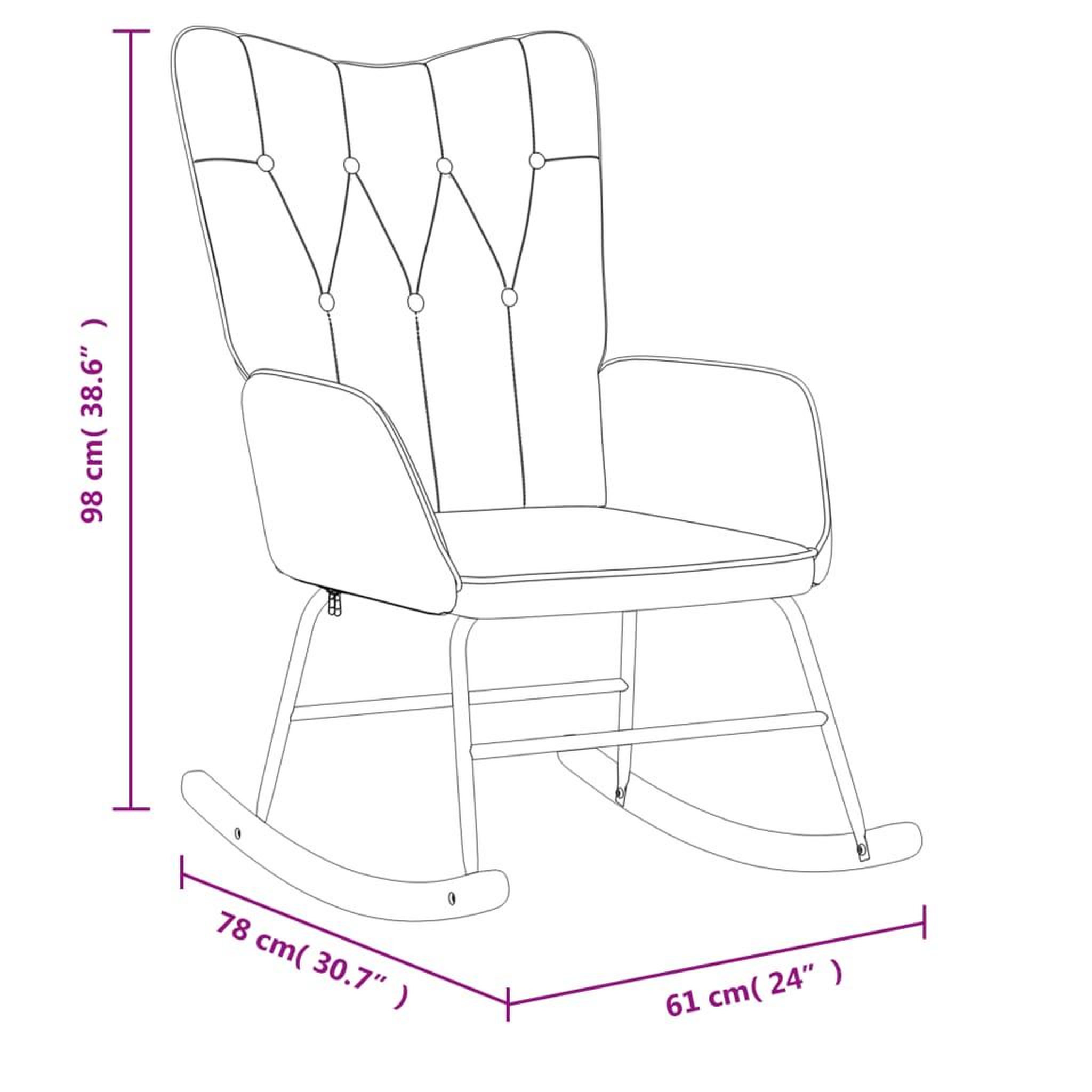 Voir la diapositive 6 : VIDAXL Chaise a bascule Gris fonce Tissu