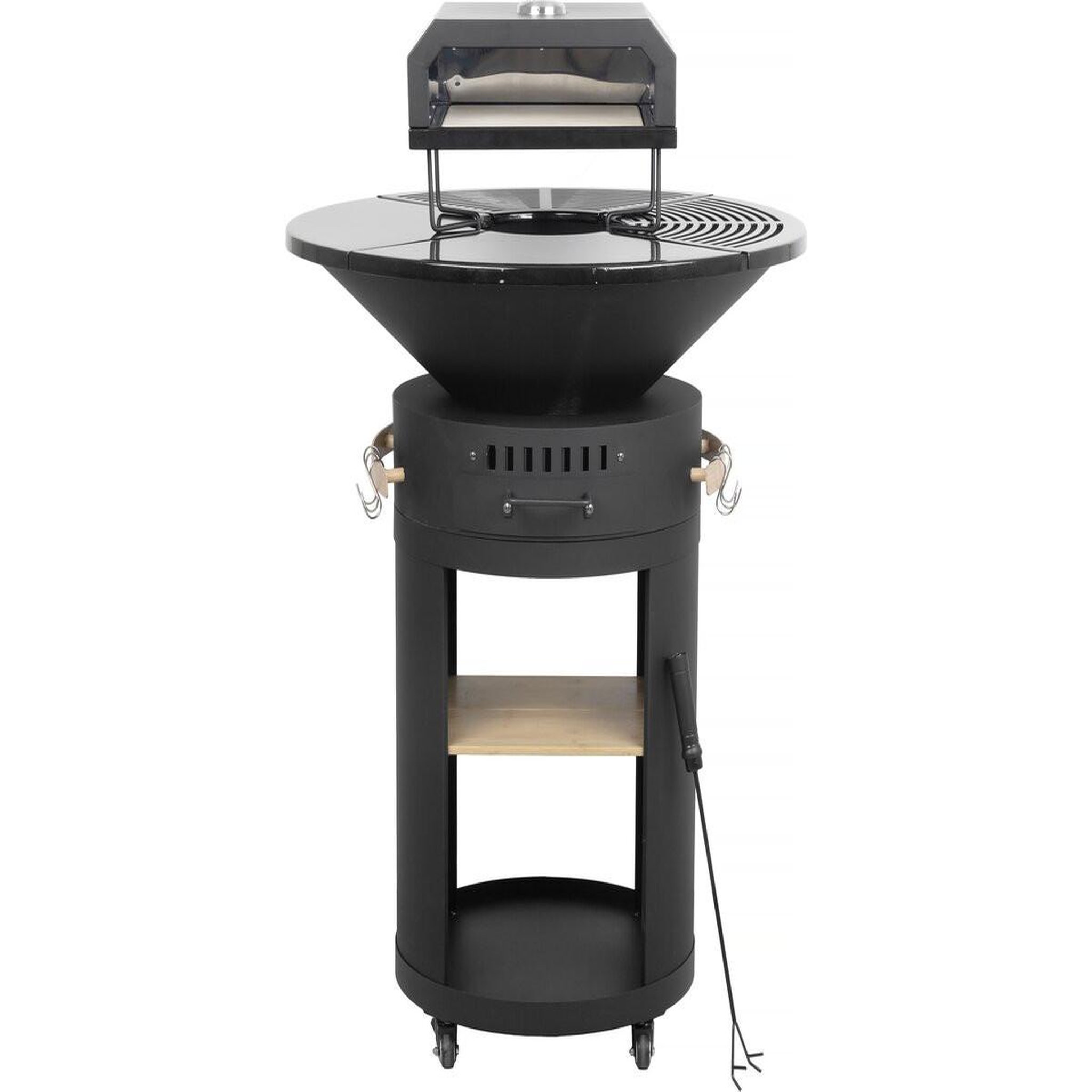 Habitat et Jardin Barbecue plancha brasero avec four à pizza  césar premium - ø 81 cm - noir