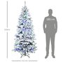Voir la diapositive 3 : HOMCOM Sapin de Noël artificiel enneigé lumineux LED x 250 multicolore Ø 112 x 210H cm 829 branches vert blanc