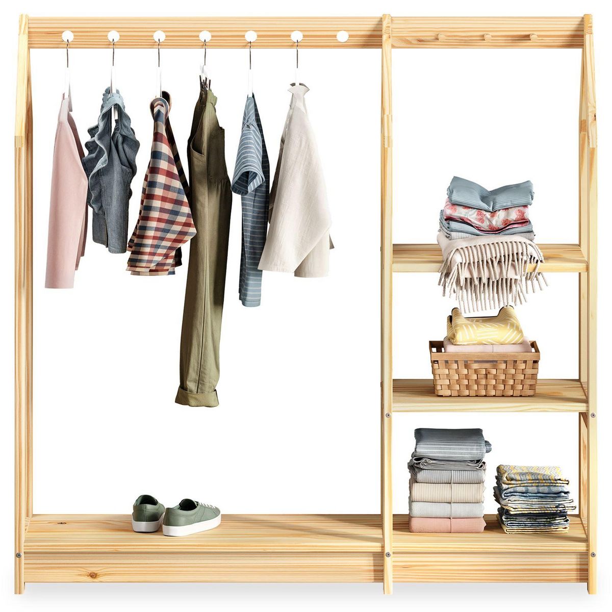 IDIMEX Penderie enfant SALLY en pin massif