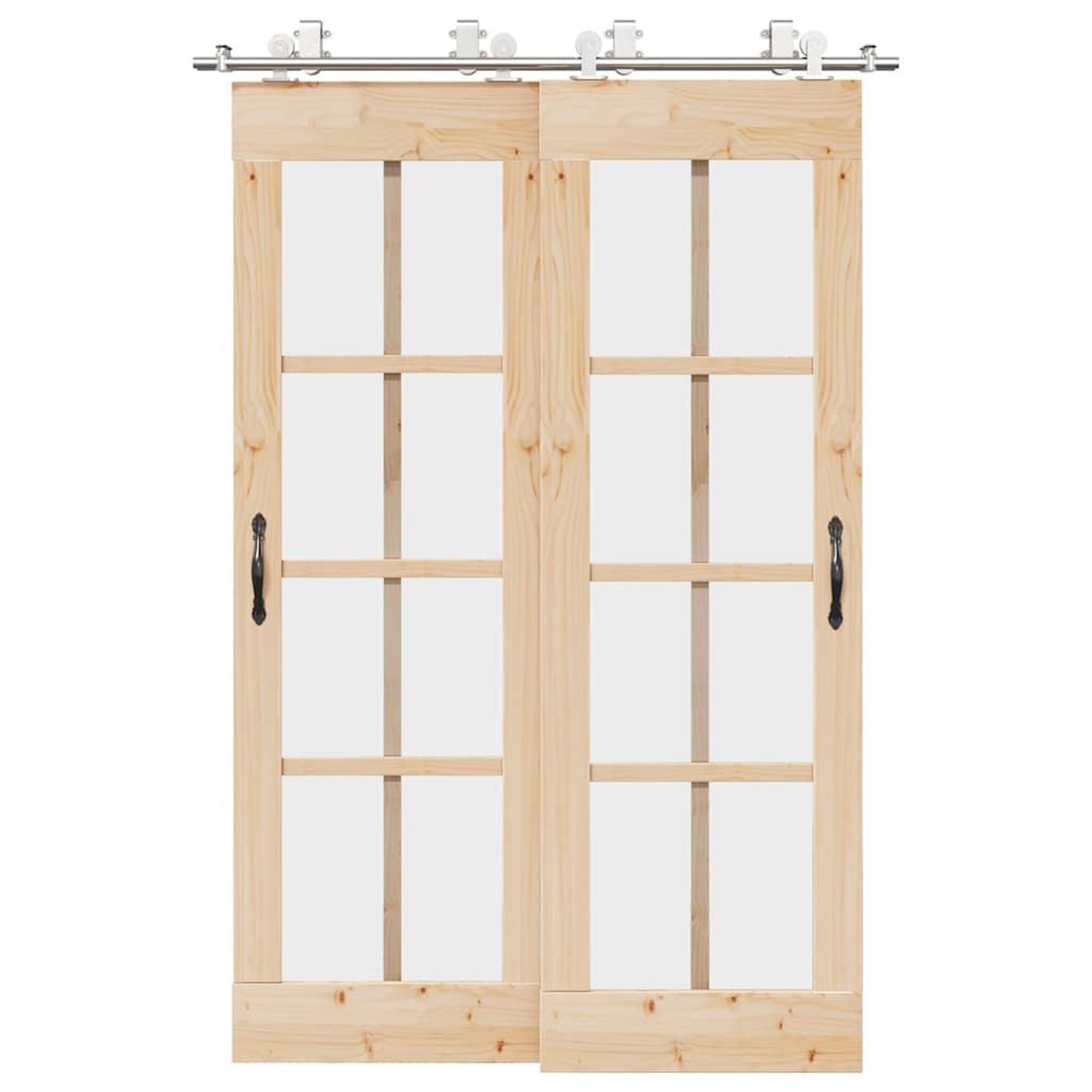 VIDAXL Kit fixation porte coulissante 183 cm Acier inoxydable Argente