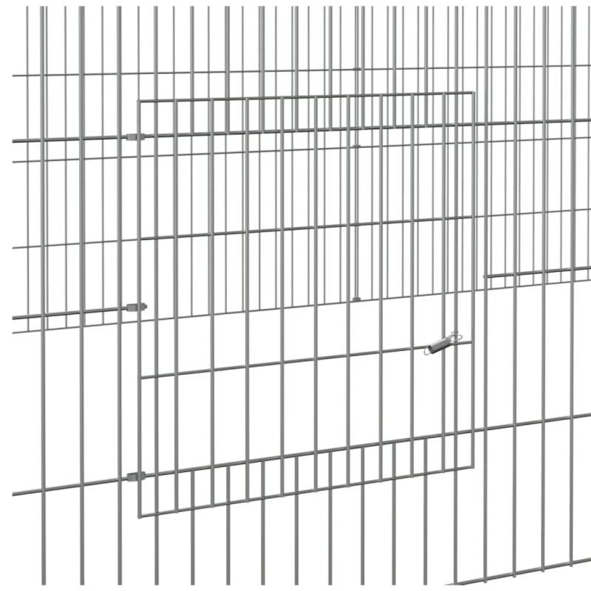 VIDAXL Cage à lapin 3 panneaux 325x109x54 cm Fer galvanisé