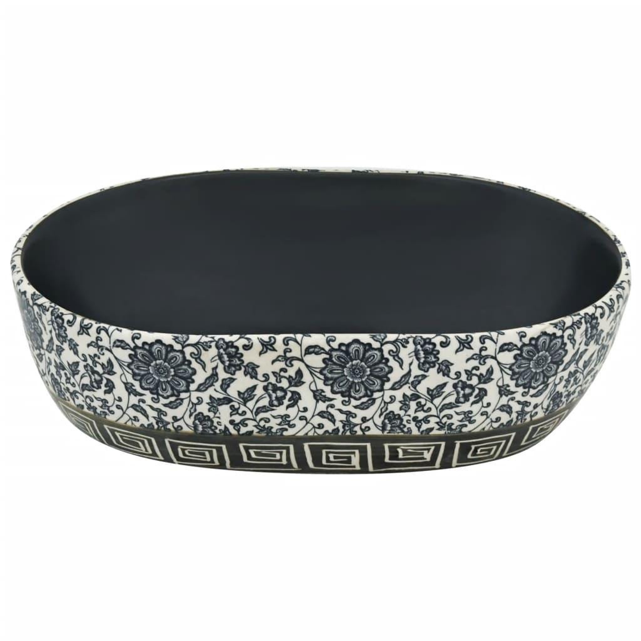 Voir la diapositive 4 : VIDAXL Vasque a poser noir et bleu ovale 47x33x13 cm ceramique