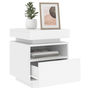 Voir la diapositive 4 : VIDAXL Armoires de chevet avec lumieres LED 2 pcs blanc 40x39x48,5 cm