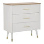 Voir la diapositive 1 : Paris Prix Commode 3 Tiroirs en Bois  Matera  80cm Blanc & Naturel