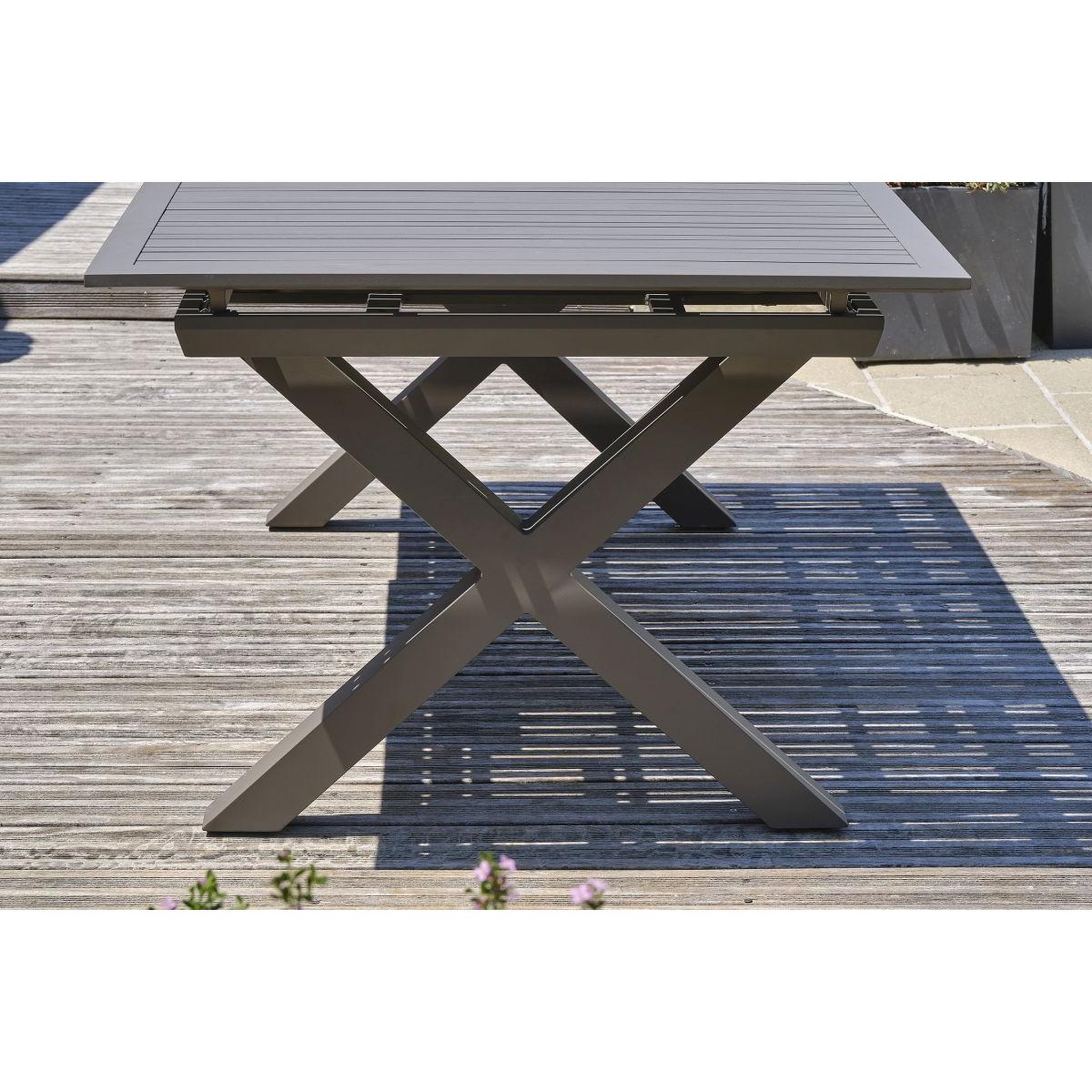 Voir la diapositive 2 : DCB GARDEN Table de Jardin Extensible  Floride  180-240cm Quartz