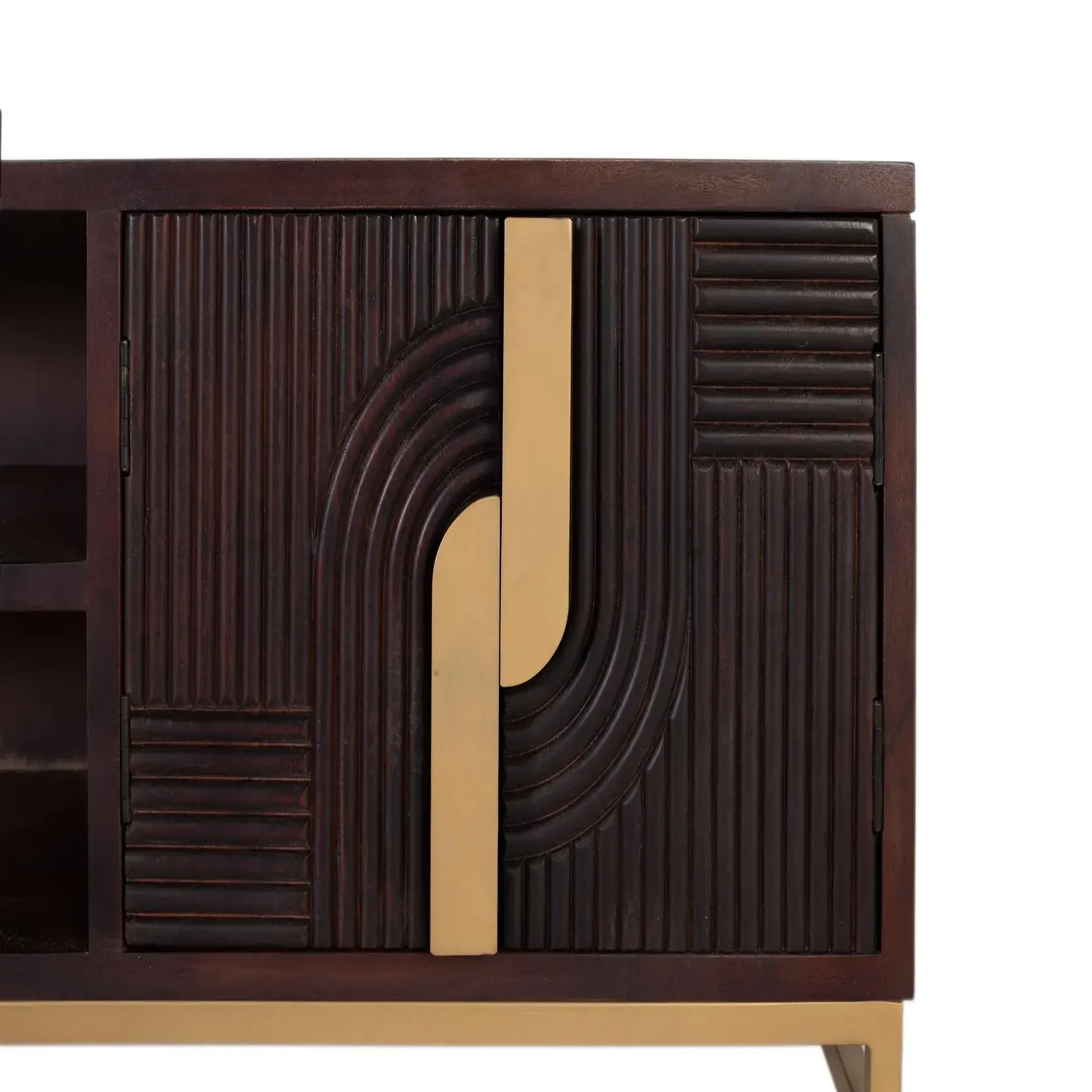 Voir la diapositive 4 : GINER Y COLOMER SL Meuble tv en bois de manguier 180 cm style rustique moderne