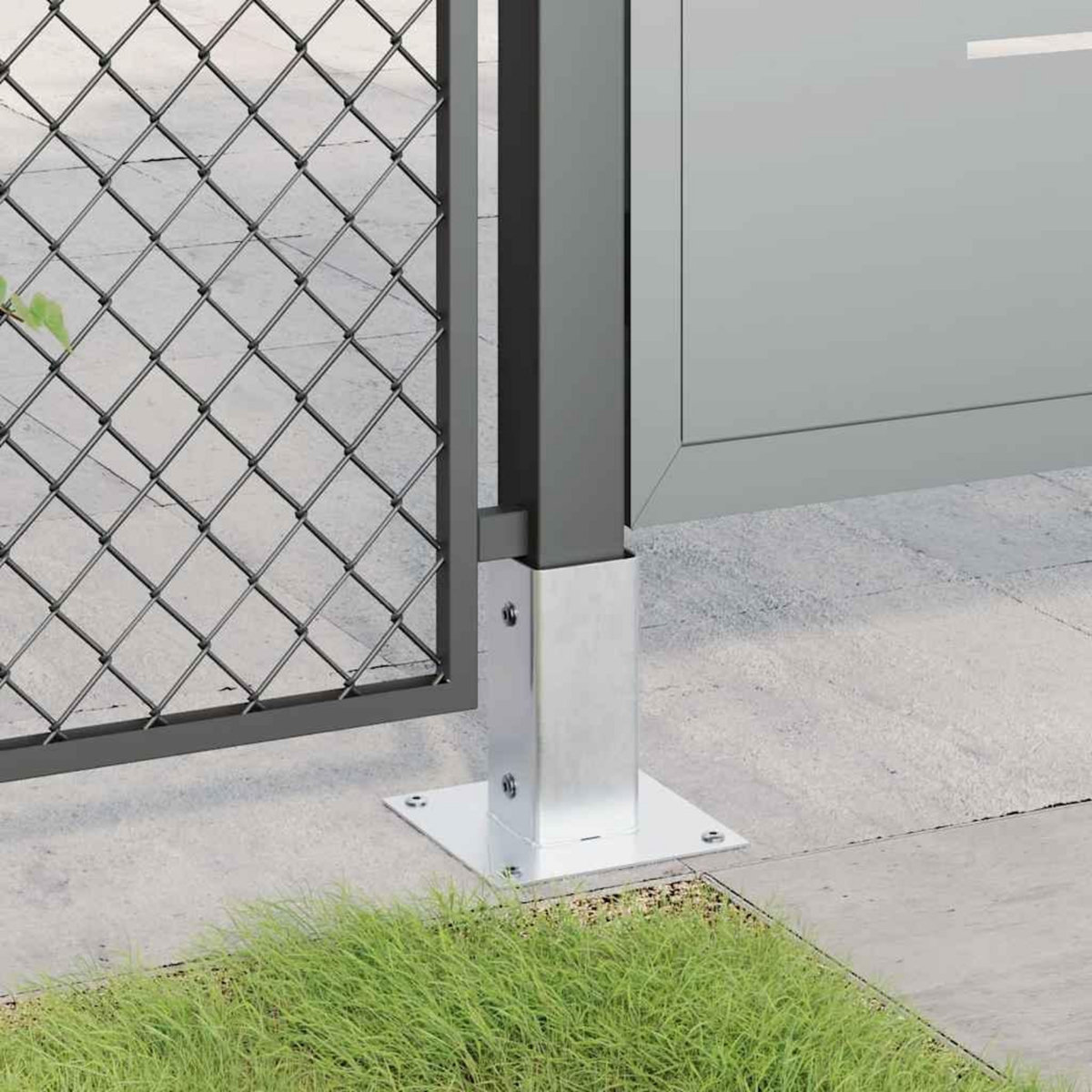 VIDAXL Bases de poteau carrees 4 pcs argent 71x71 mm acier galvanise