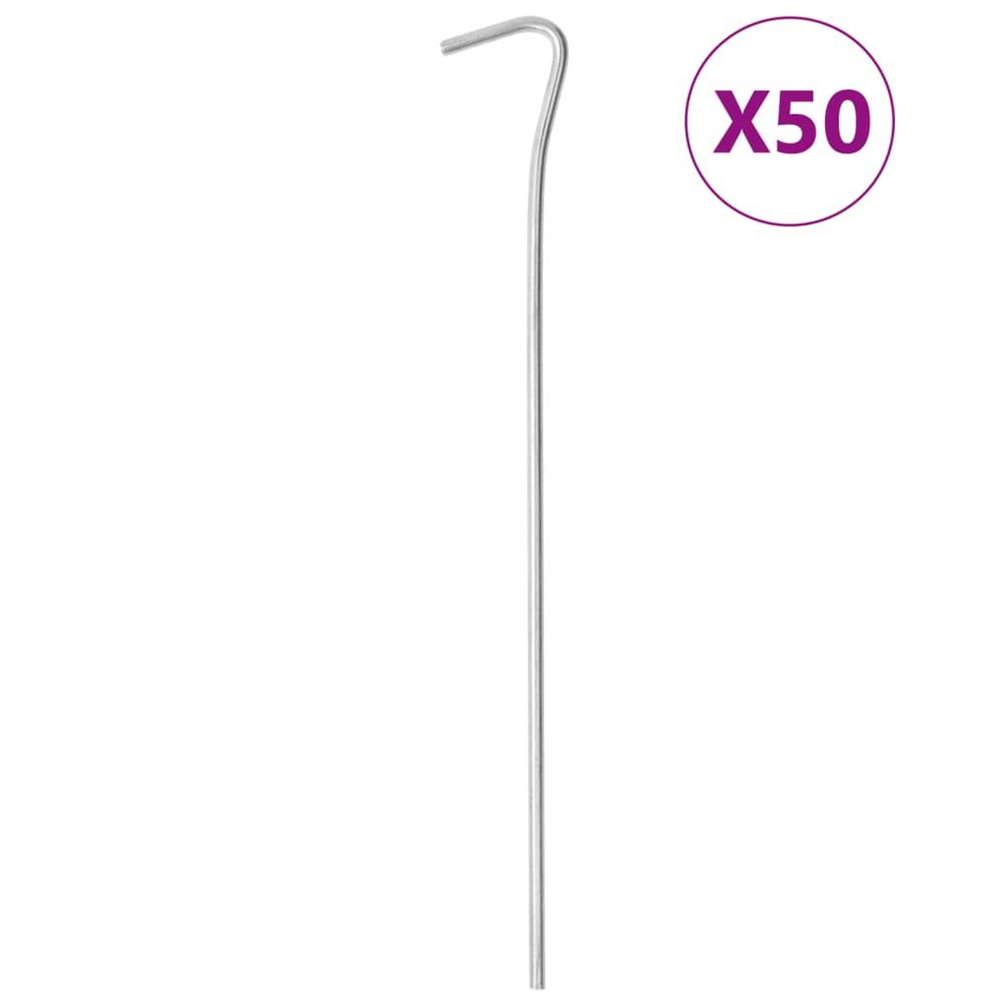 VIDAXL Piquets de tente 50 pcs 23 cm Ø4 mm acier galvanise
