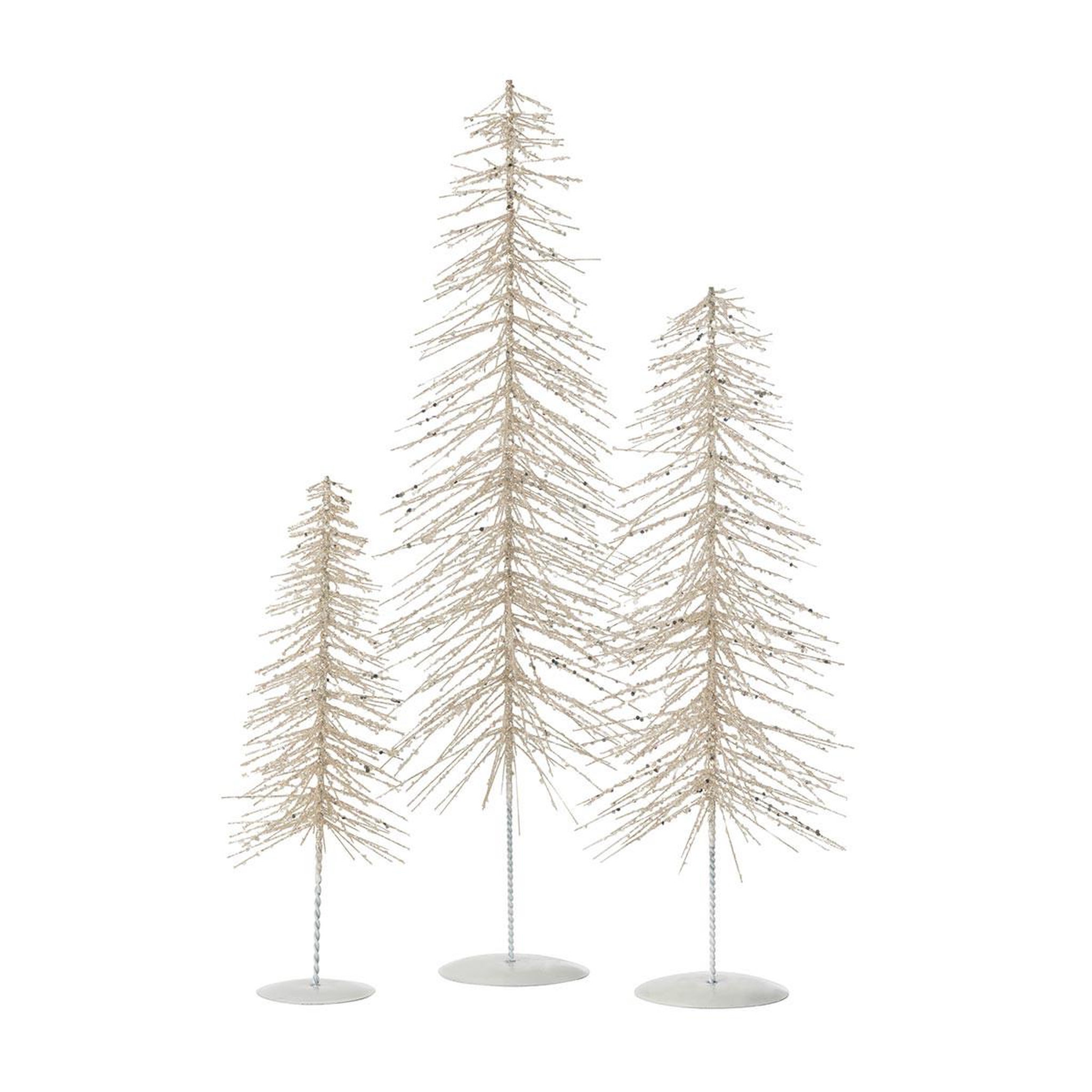 Voir la diapositive 2 : J-LINE Sapin de noël déco à paillettes  dreams  58cm argent