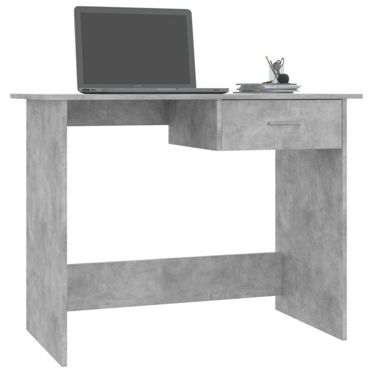 VIDAXL Bureau Gris beton 100x50x76 cm Bois d'ingenierie
