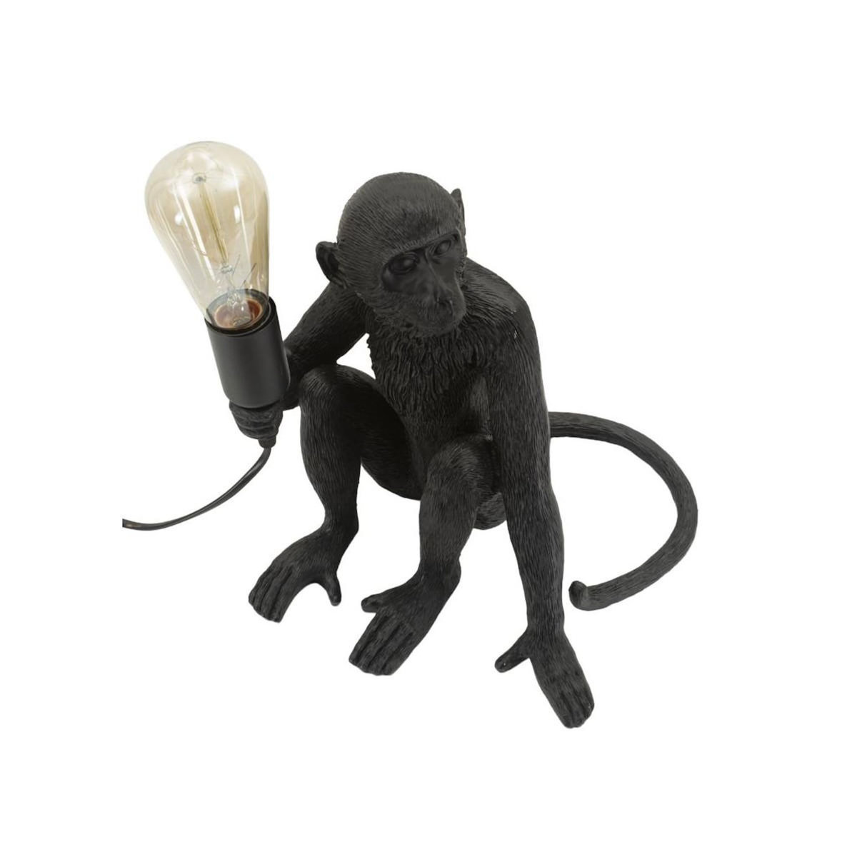 Paris Prix Lampe à Poser Design  Monkey  33cm Noir