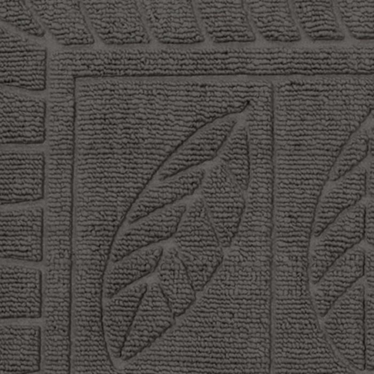 Paris Prix Tapis d'Entrée Demi-Lune  Feuilles  45x75cm Gris