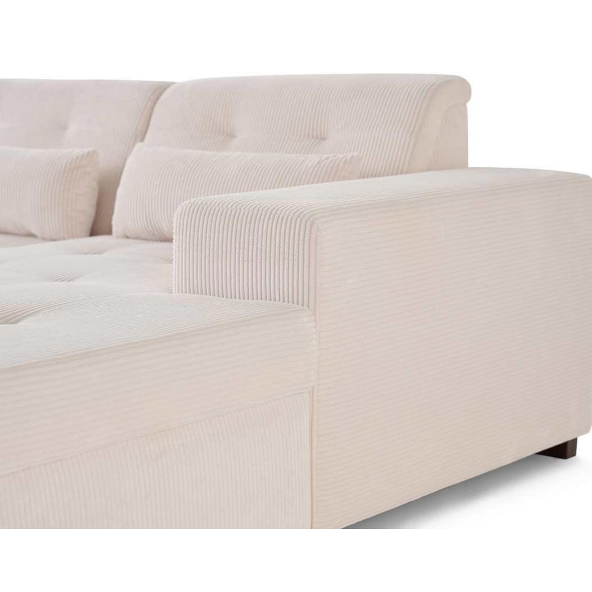 LISA DESIGN Vermont - canapé d'angle droit - 4 places - convertible avec coffre - en velours côtelé