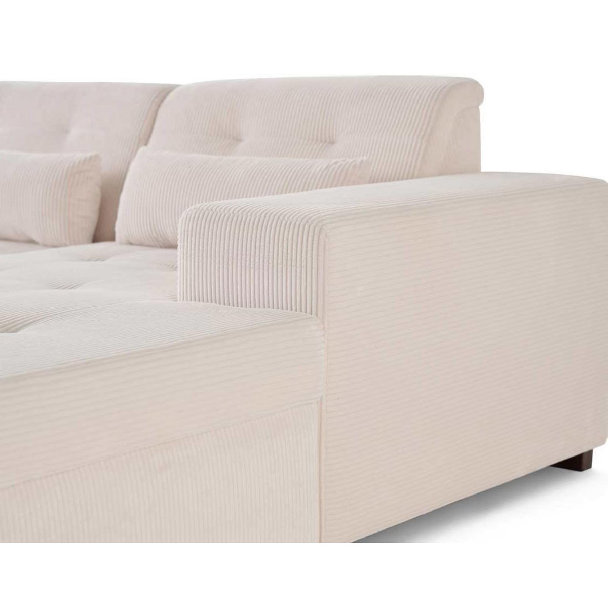 LISA DESIGN Vermont - canapé d'angle droit - 4 places - convertible avec coffre - en velours côtelé