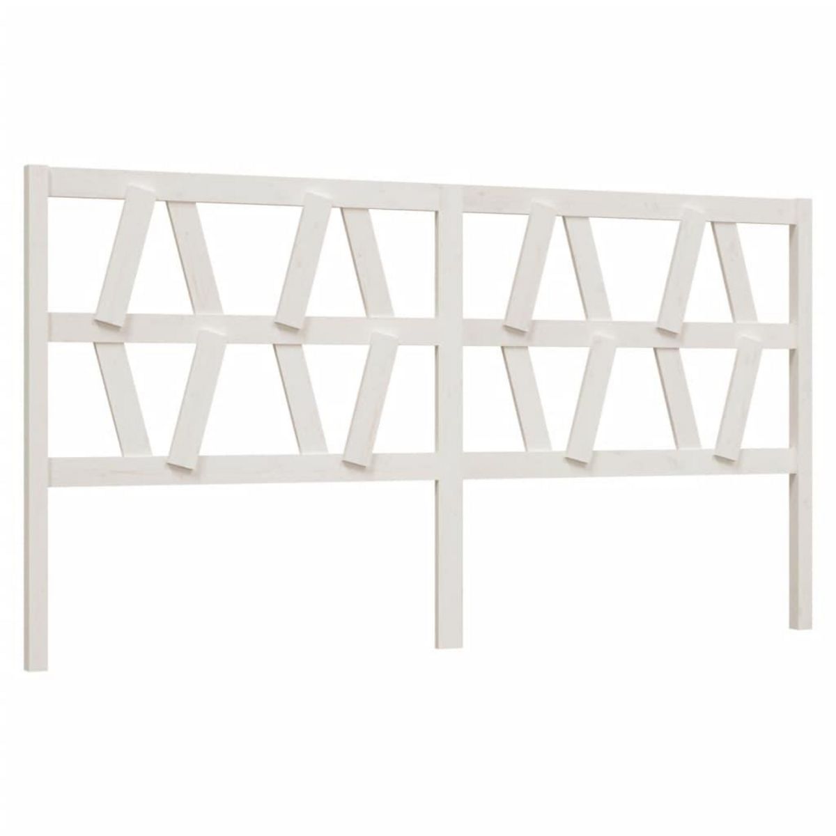 VIDAXL Tete de lit Blanc 206x4x100 cm Bois massif de pin
