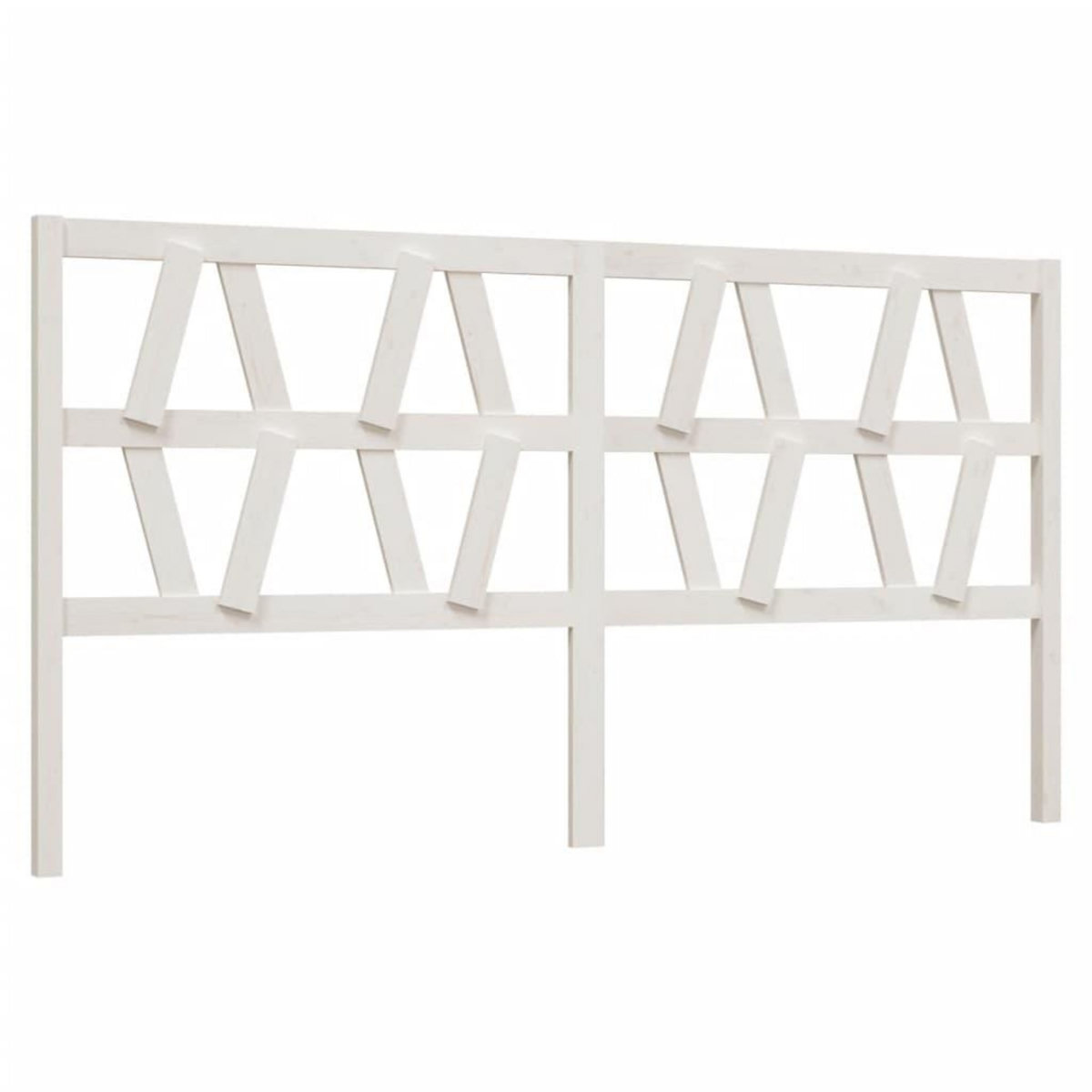 VIDAXL Tete de lit Blanc 206x4x100 cm Bois massif de pin