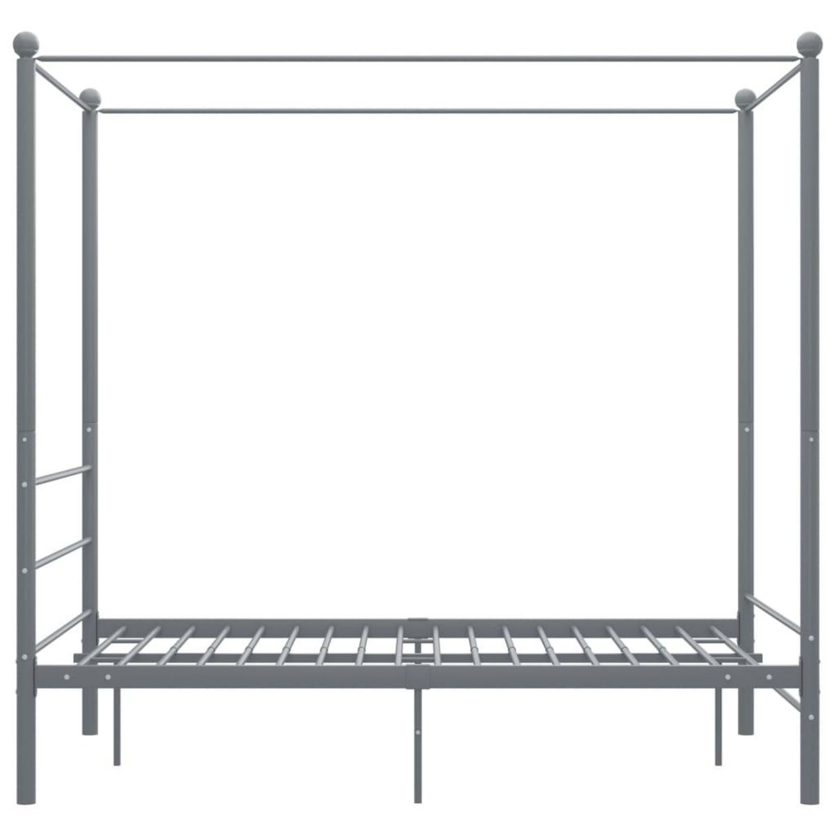 VIDAXL Cadre de lit a baldaquin Gris Metal 120x200 cm