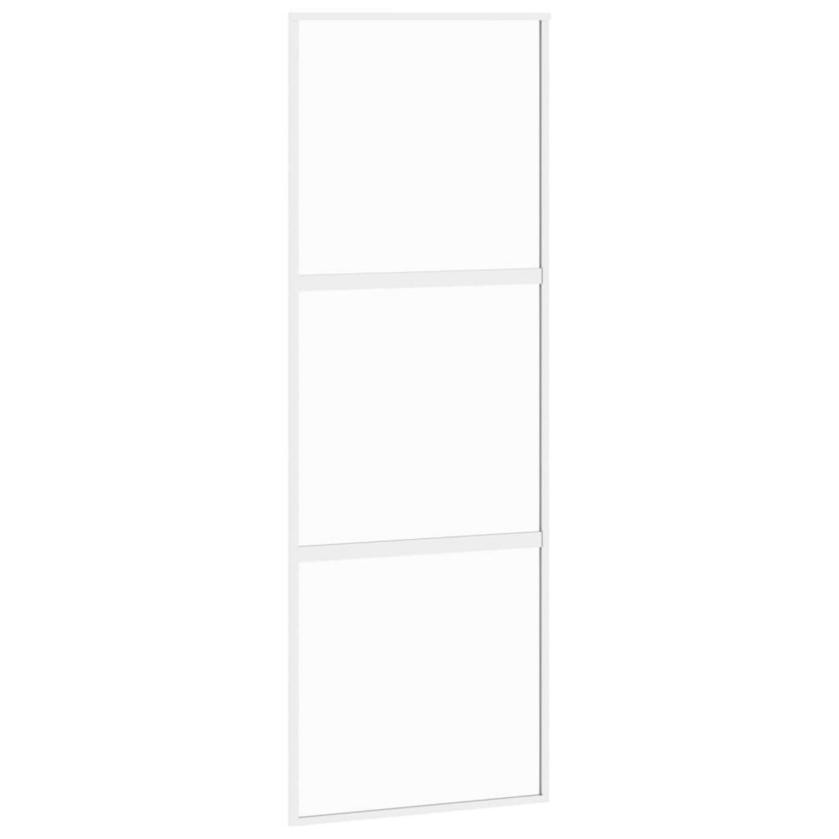VIDAXL Porte coulissante blanc 76x205 cm verre trempe aluminium