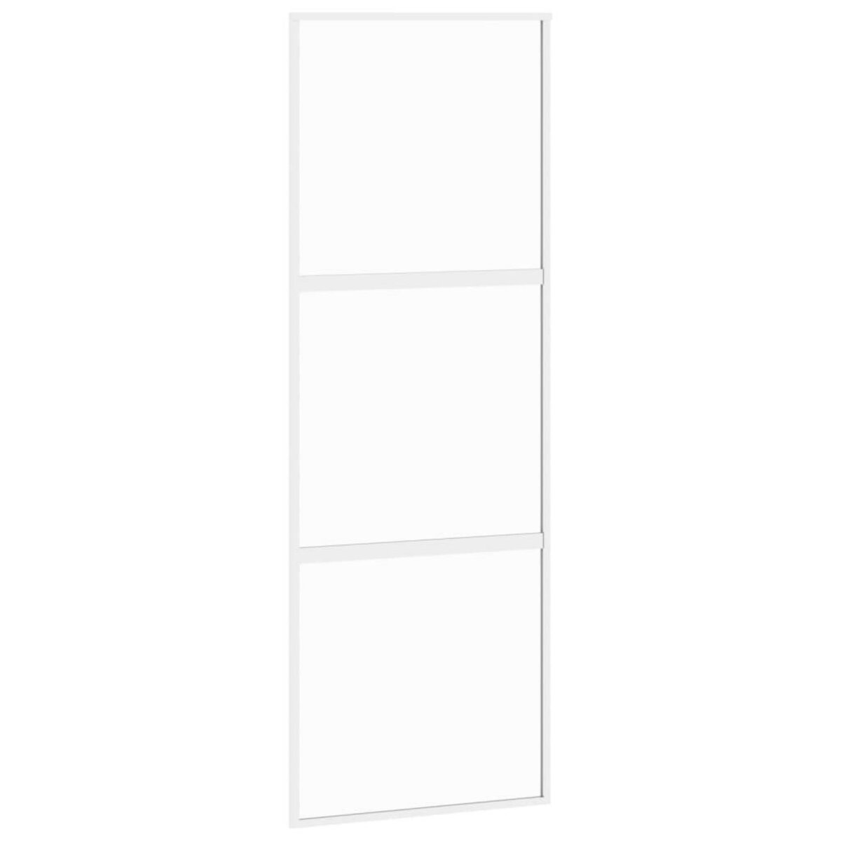 VIDAXL Porte coulissante blanc 76x205 cm verre trempe aluminium