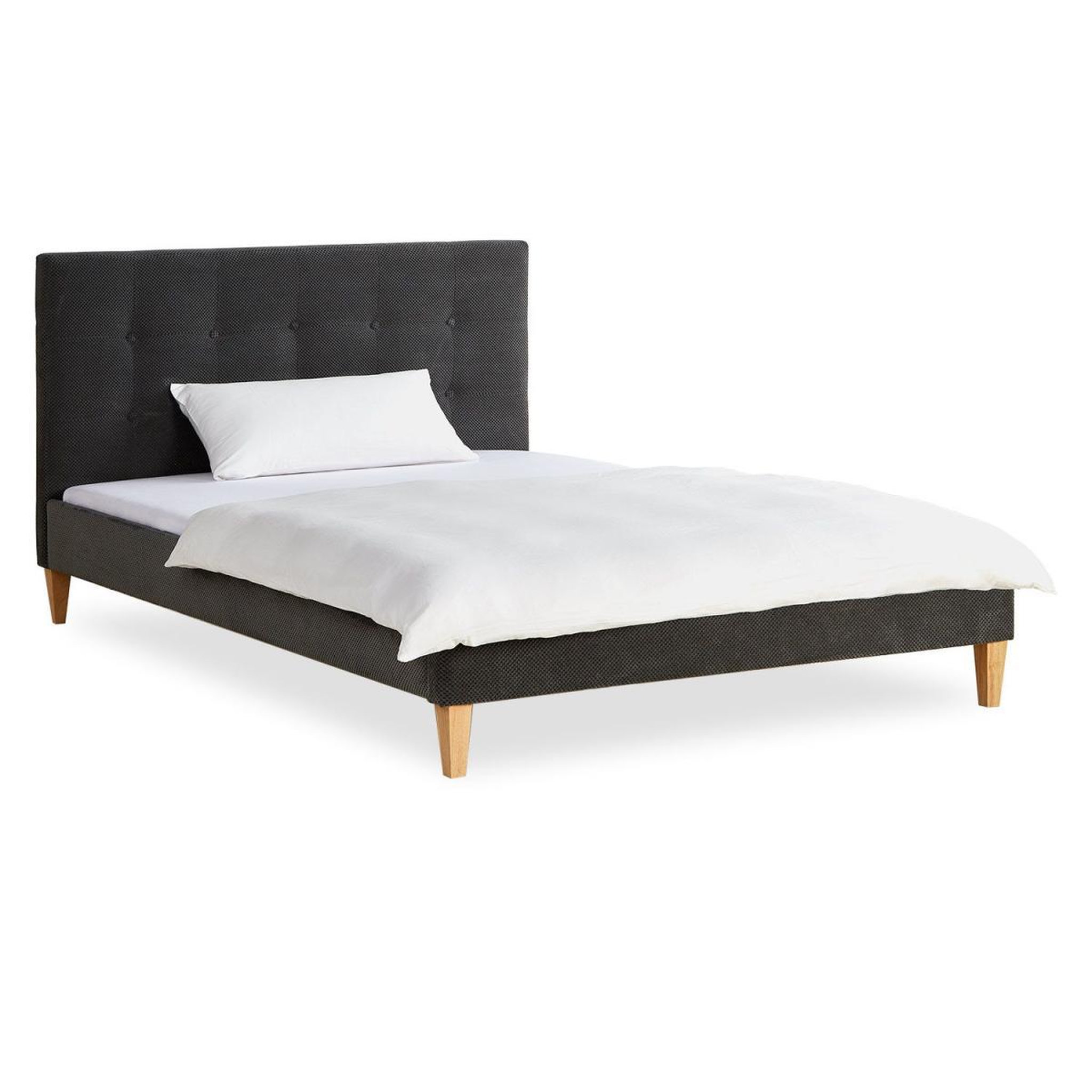 HomeStyle4U Lit double tete de lit velours 140x200 gris